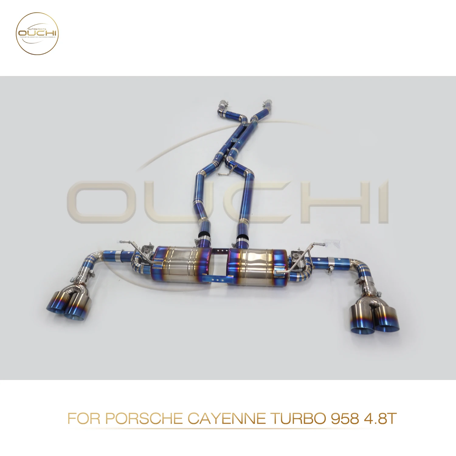 

﻿ High performance catback for Porsche Cayenne Turbo 958 4.8T OUCHI Titanium Alloy Exhaust With valves tips Car Accessories