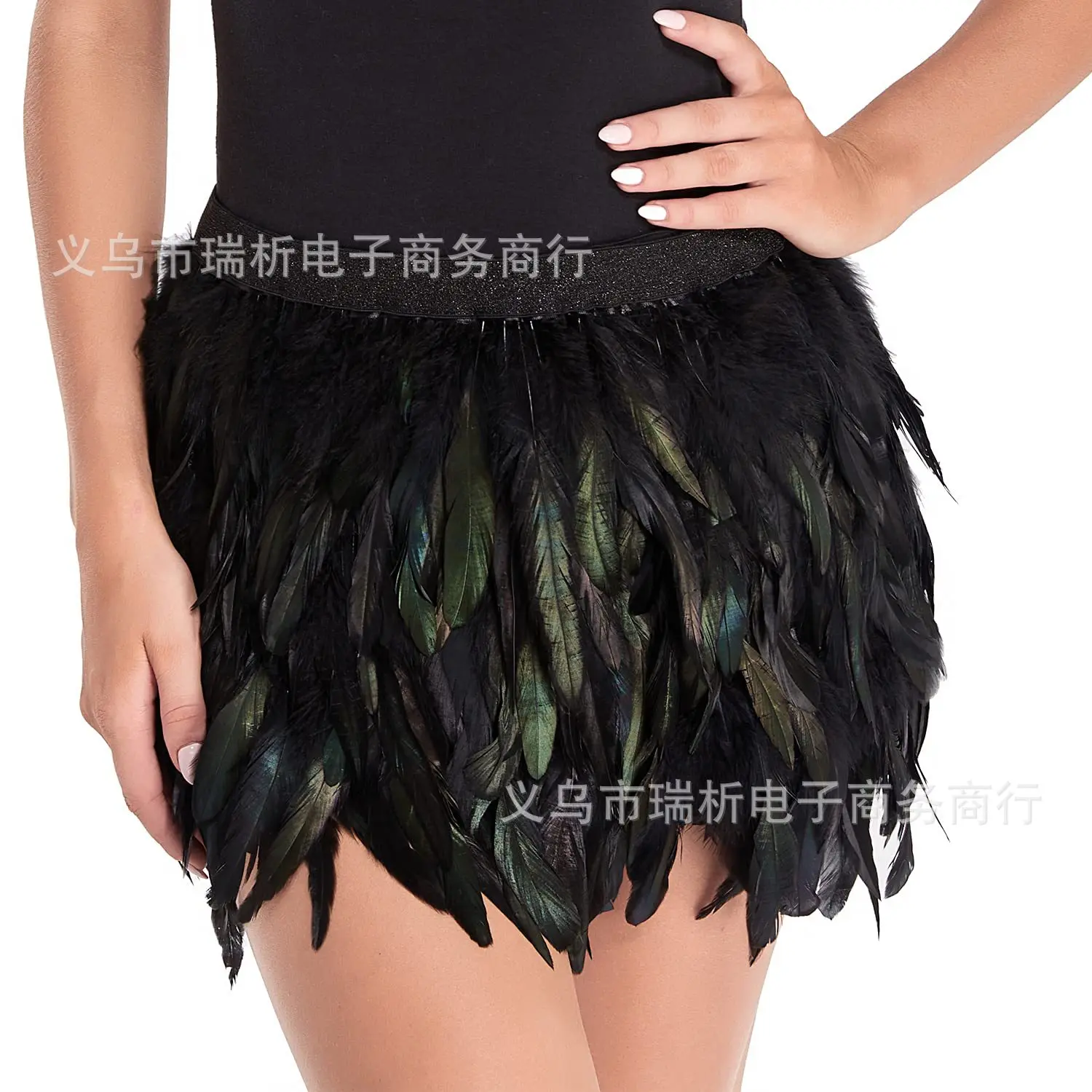 

Роскошная юбка с перьями для коктейльной вечеринки, мини-юбка с высокой талией, вечерняя одежда, юбки для прогулок, соблазнительная модная флиртующая нижняя одежда