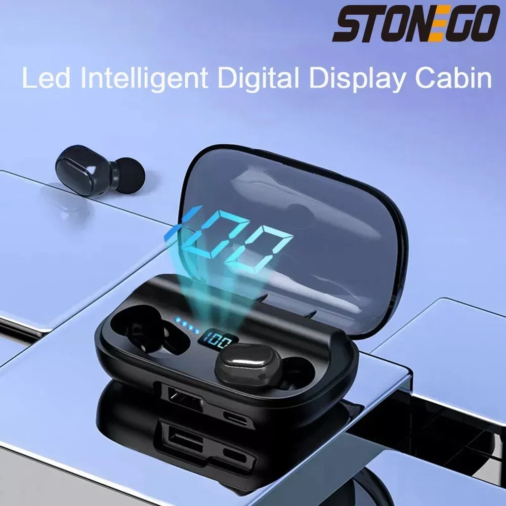 سماعات أذن TWS بلوتوث 5.0 لاسلكية حقيقية، إلغاء الضوضاء، التحكم باللمس، شاشة رقمية، سماعة رأس رياضية #4