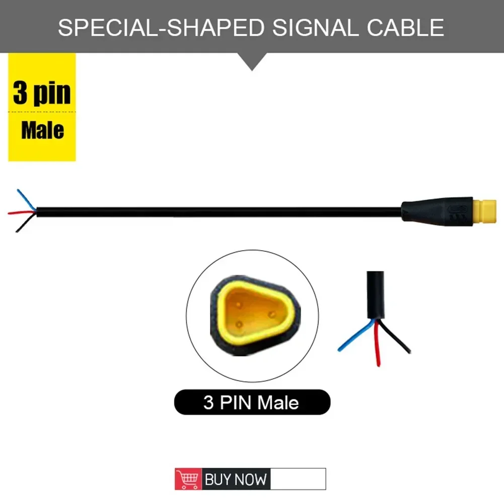 Shaped Extension Cord 80cm Cable Part Plastic+Steel Waterproof 2/3/4/5/6 Pin Julet Connector Signal Line Ebike