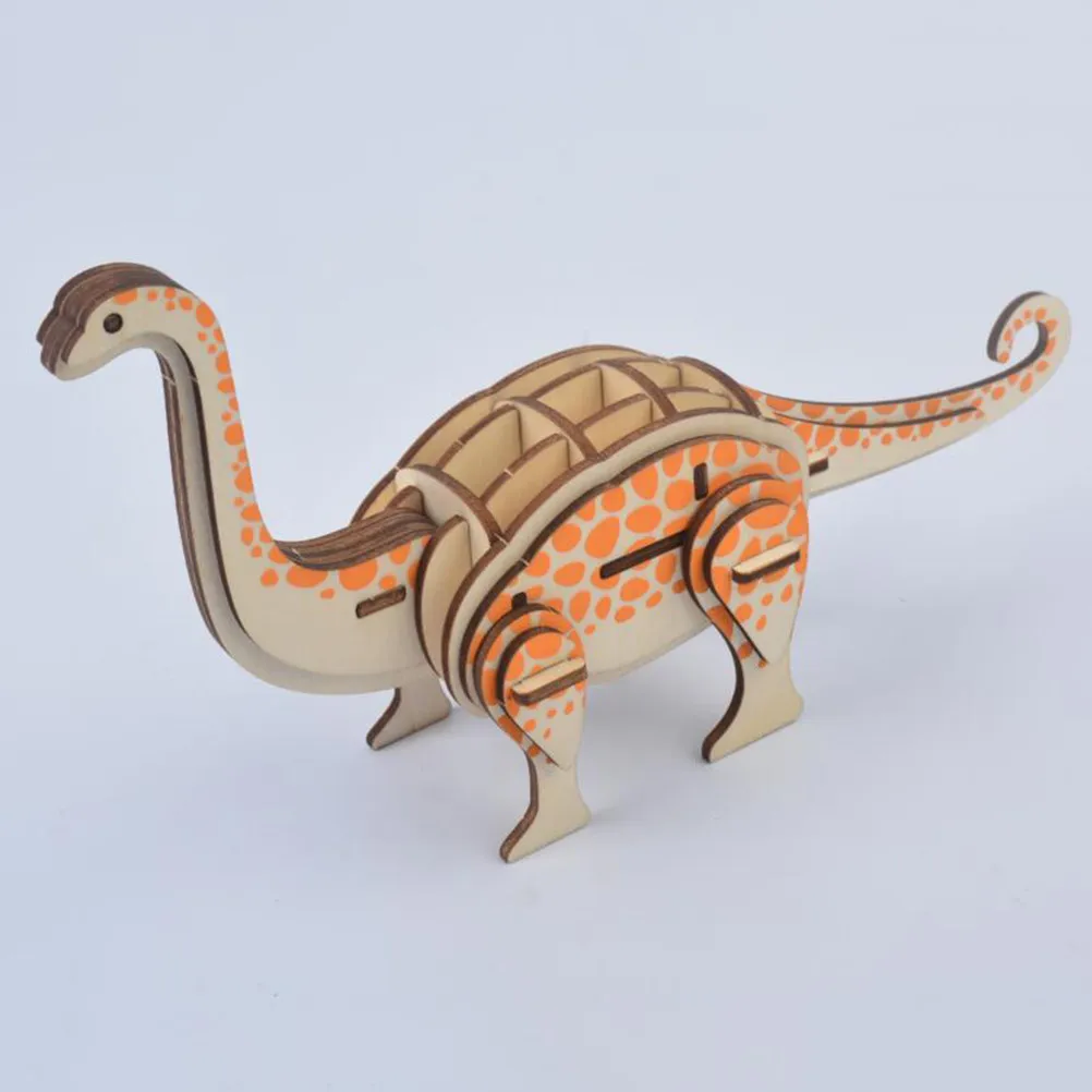 

3D деревянный пазл-динозавр для самостоятельной сборки: развивающий воображение и моторику, украшение для офиса, 3D-головоломки для детей