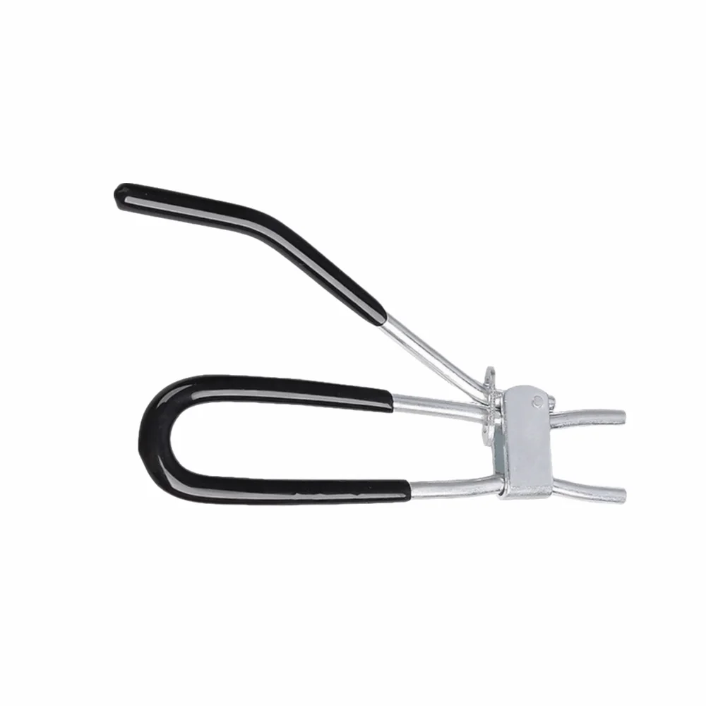 12mm Opening Brake Line Clamp Non-slip Handle Spring Loaded Fuel Hose Pinch Tool Compact Black Hose Clamp Pliers Auto Repair
