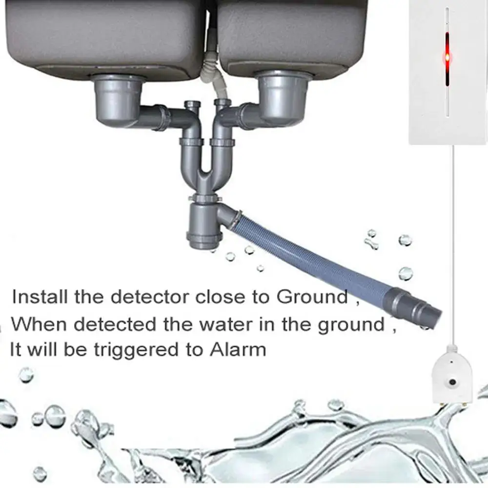 433Mhz Water Leakage Sensor Detector Alarm APP control Flood Overflow Security Alarm System Water Leak Sensor Detector