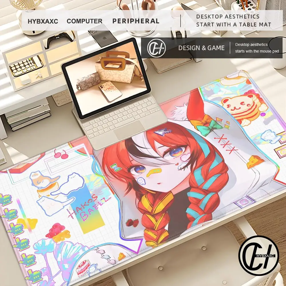 

Hakos Mouse Pad Cute HD Desk Pad Extended Gaming Keyboard Mats Large 100x50cm XXL Baelz Gamer Mousepad
