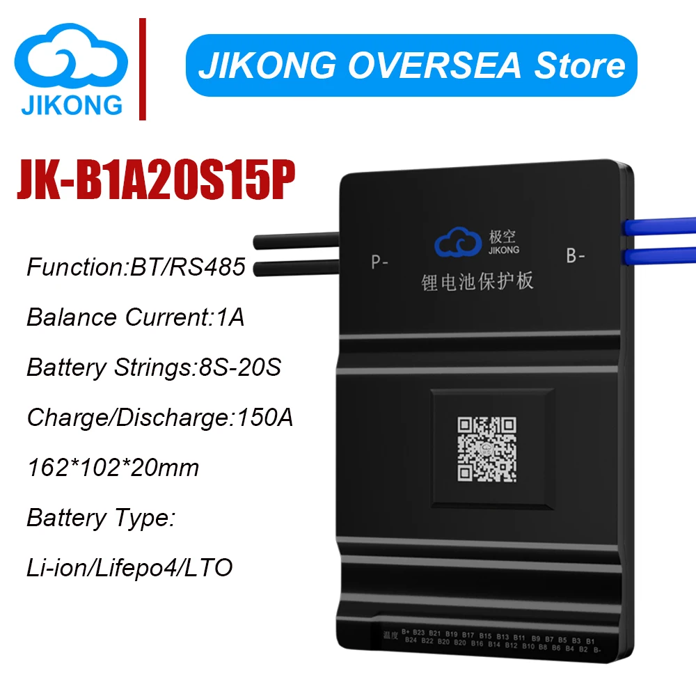 JKBMS B1A20S15P CAN HEAT 8S 20S 24V Battery BMS With 1A Actice Blance For LifePO4 LTO LI-ION Battery BALANCE CURRENT Smart BMS