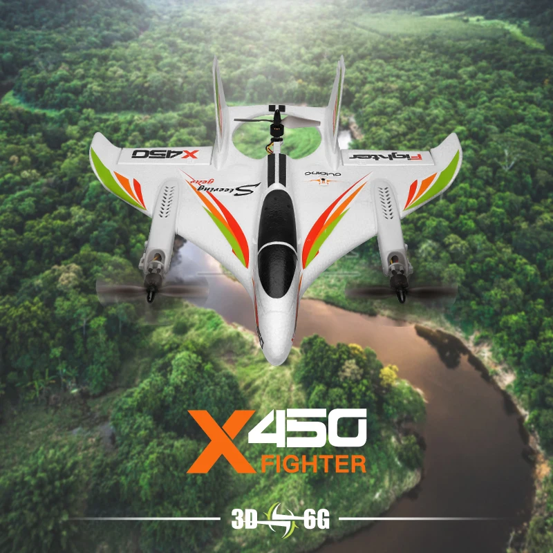 Wltoys-リモコンrc飛行機,xs x450,2.4g,3d,6g,6ch,固定ウィング,LED,垂直飛行,rc飛行機,大人向け