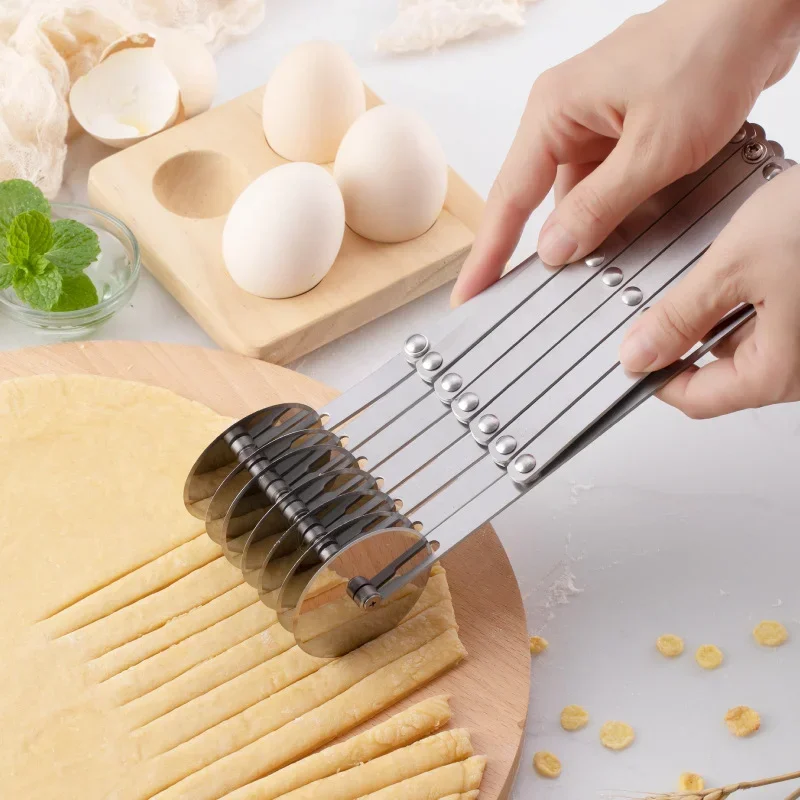 3/5/7 Wheel Cutter Dough Divider Dough Knife Flexible Roller Blade Pizza Pastry Peeler Stainless Steel Baking Pan Tool