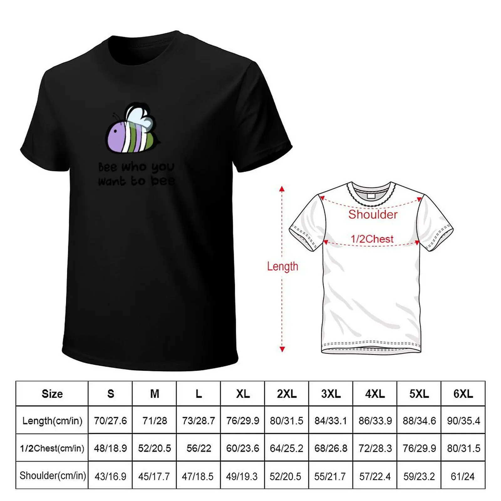 Genderqueer Pride Flag Bee T-Shirt Fashion Graphic Tee for Men
