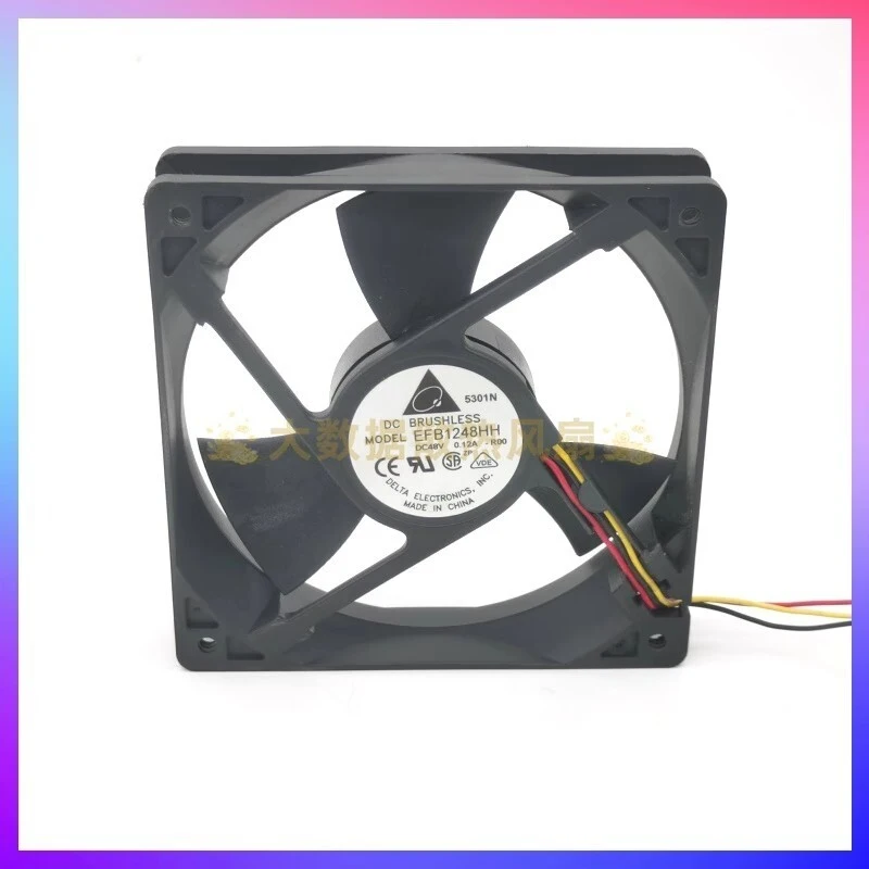 D+ For Delta EFB1248HH-R00 1PCS DC48V 0.12A 12CM 3-Wire Dual Ball Inverter Cooling Fan 12025