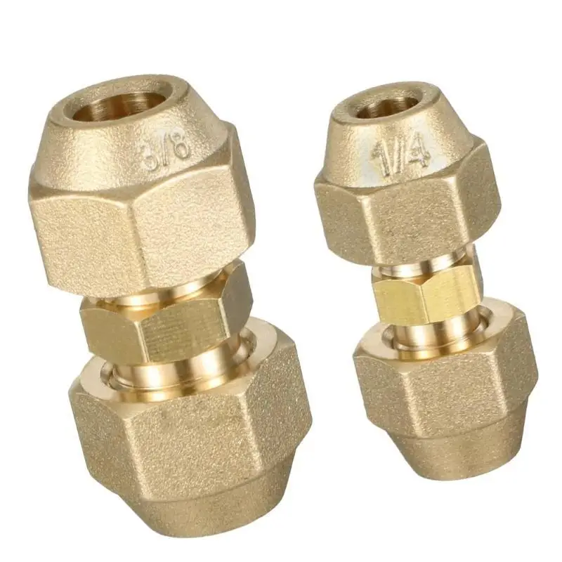 652F 2Pcs No Welding Extension Pipe Joint 3/8Inch and 1/4Inch Copper Pipe Butt Joint