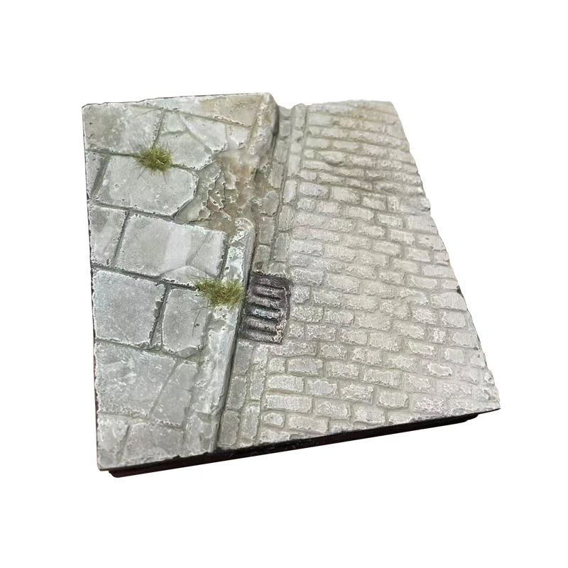 Modelo Base de escena de tierra de calle Diorama, escala 1/35, 8x8cm, mesa de arena pequeña, plataforma, escena de simulación, accesorio de disparo, 1 Uds.