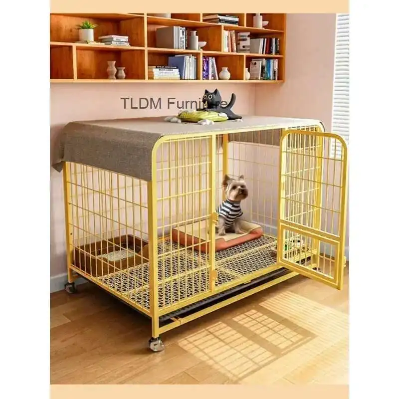 

Собака в помещении с разделением унитаза, смелая клетка для домашних животных, золотистый ретривер, лабрадор, бытовая клетка для собак, манеж, клетка для собак, большая, средняя