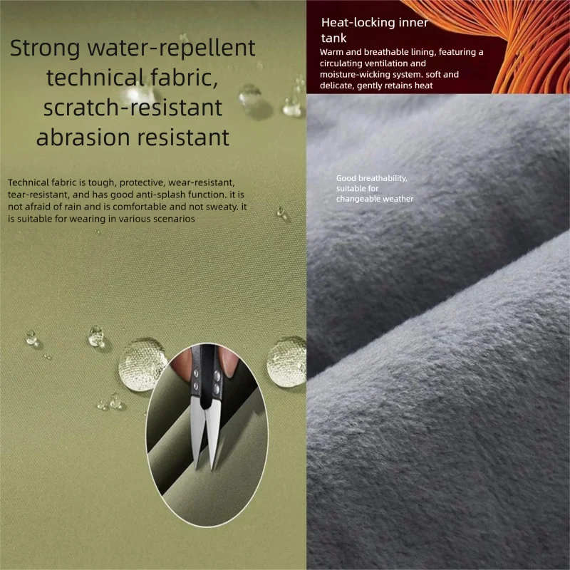 سترة شتوية مخصصة للرجال على الطراز البوهيمي، مقاومة للرياح، مقاومة للماء، مبطنة بالصوف، دافئة، ملابس رجالية قابلة للتخصيص