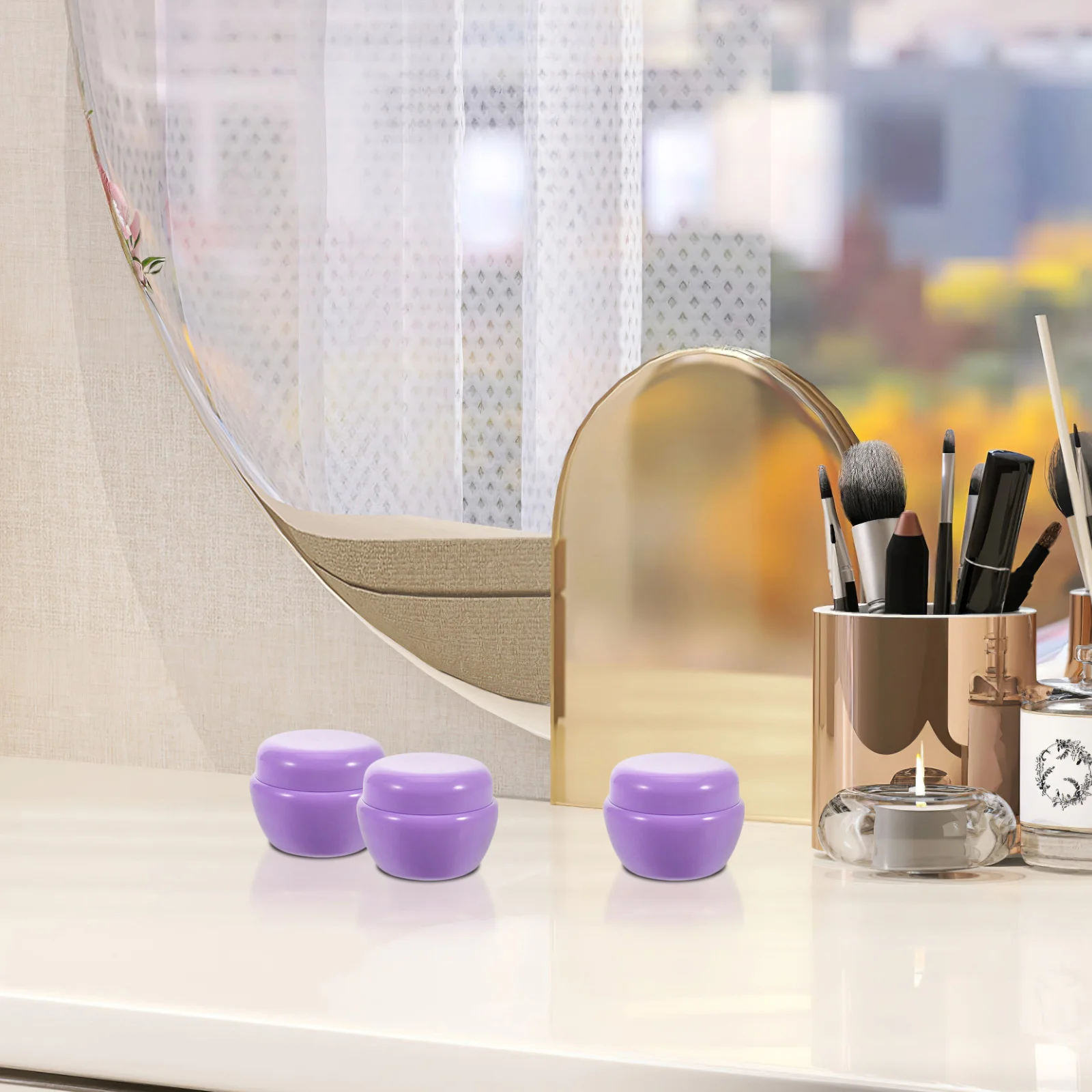 12 قطعة 30 جرام الفطر شكل كريم زجاجة الأرجواني غربلة برهان السفر الحاويات ل مرهم بلسم التعبئة والتغليف جرة فارغة #2