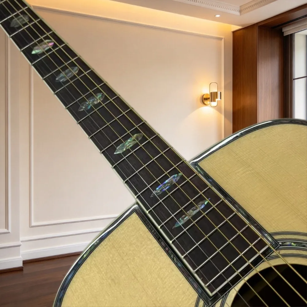 Natural 41 Inch 6 String D45 Left Handed Acoustic Guitar Spruce Top Dreadnought  Pickguard Perfect for Left Handed Players Folk Singing Holiday Gift