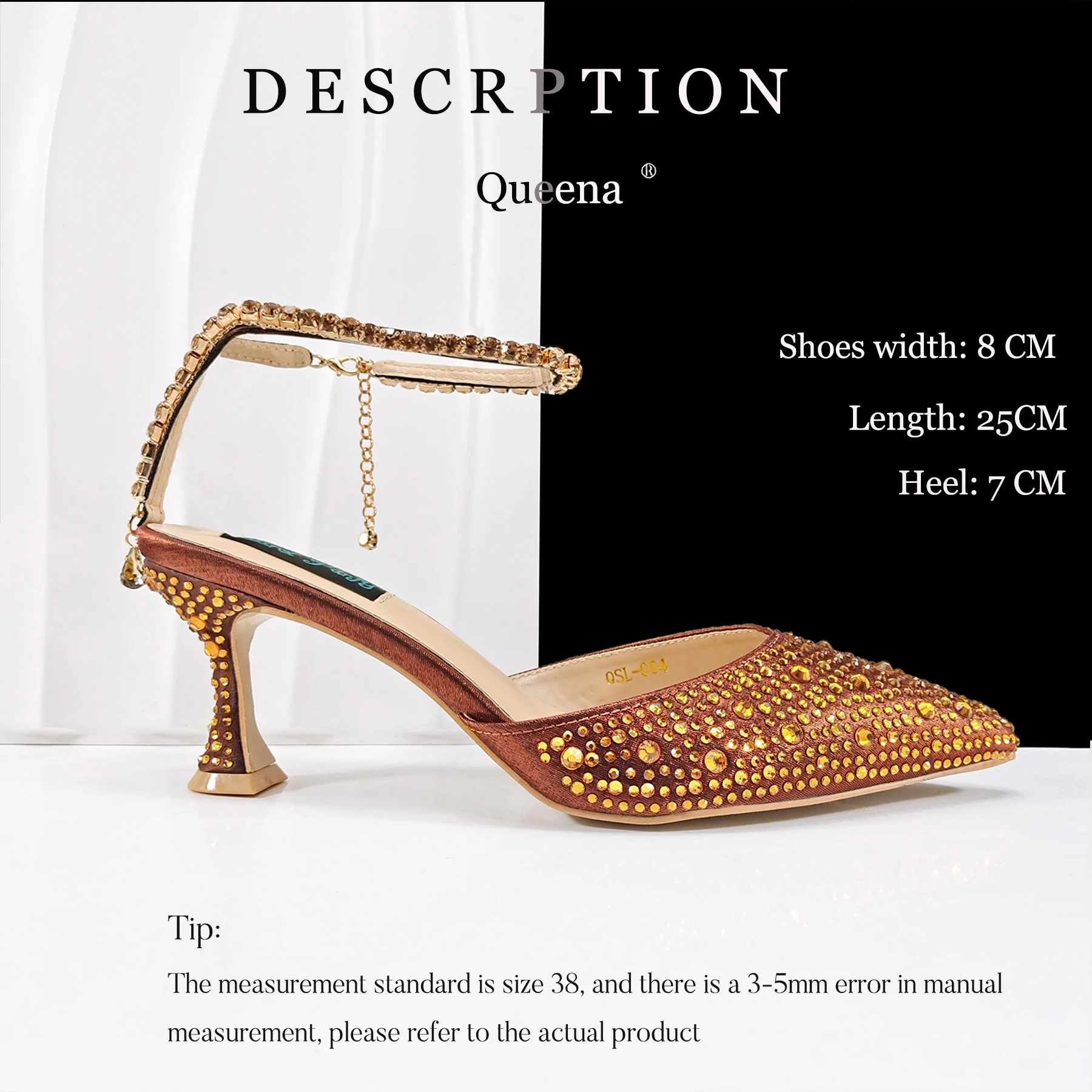 Neue Ankunft Mode Stil Spitze Schuhe Tasche Weichen Griff Tasche Fußkettchen Design Medium Ferse Damen Schuhe Geeignet für Hochzeit Party – Detail 15