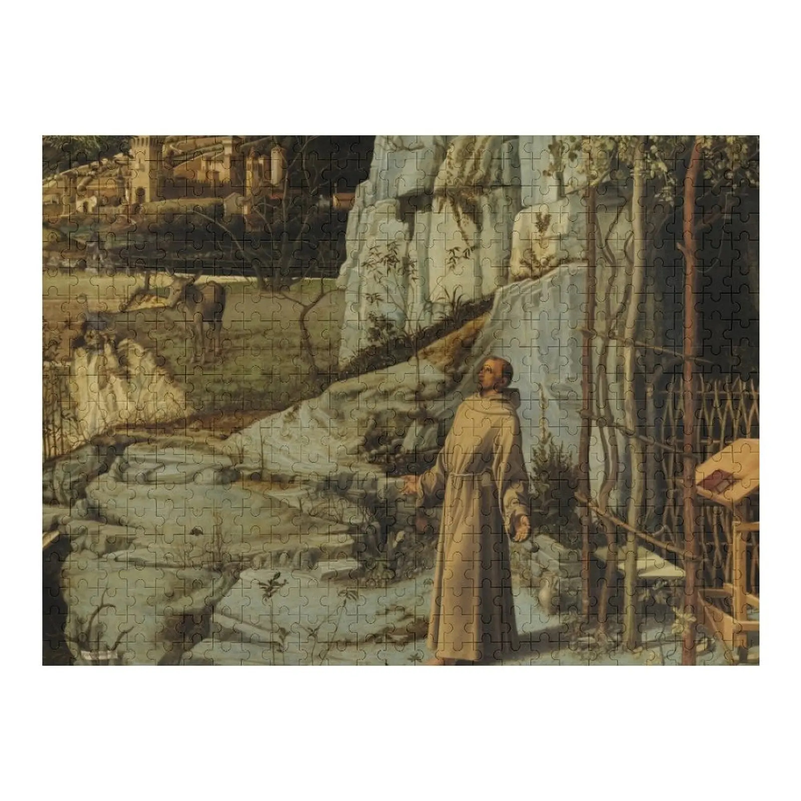 

Giovanni Bellini - Святой Фрэнсис в пустыне Пазл Деревянный декор Картины Рождественские подарки Деревянный пазл с индивидуальным именем