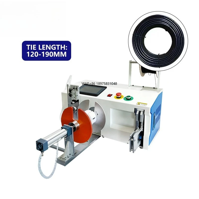 Automatic Meter Count Cable Wire Binding Length Measuring Cutting Coil Winding Alignment Bunding Twist Tying Machine