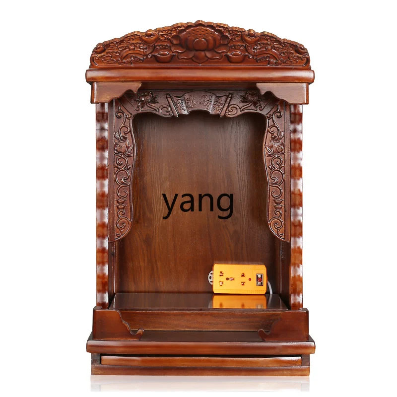 

Yjq Buddha Niche Wall-Mounted Mini Small Household God of Wealth Guanyin Guan Gong Worship Cabinet Statue Buddha Shrine Cabinet