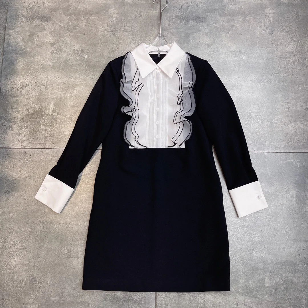 Long-sleeve Ruffle Dress for Cocktail