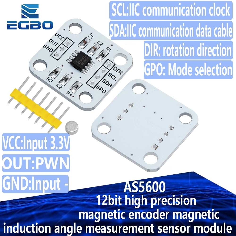 AS5600 magnetic encoder magnetic induction angle measurement sensor module 12bit high precision For aduino