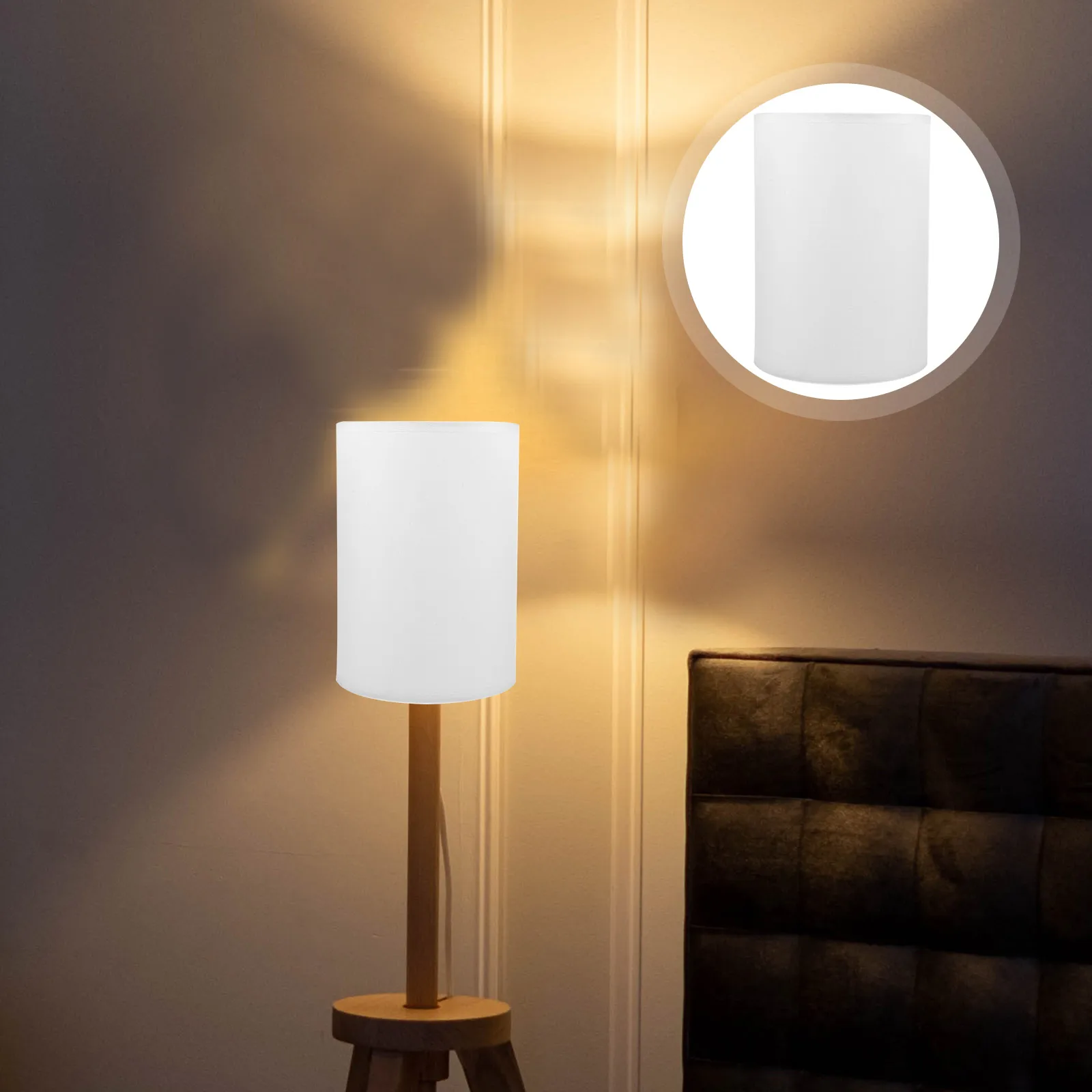 

Linen Iron Round Lampshade E27 Light Socket Decorative Cover for Table Lamp Floor Lamp Simple Bedroom Living Room