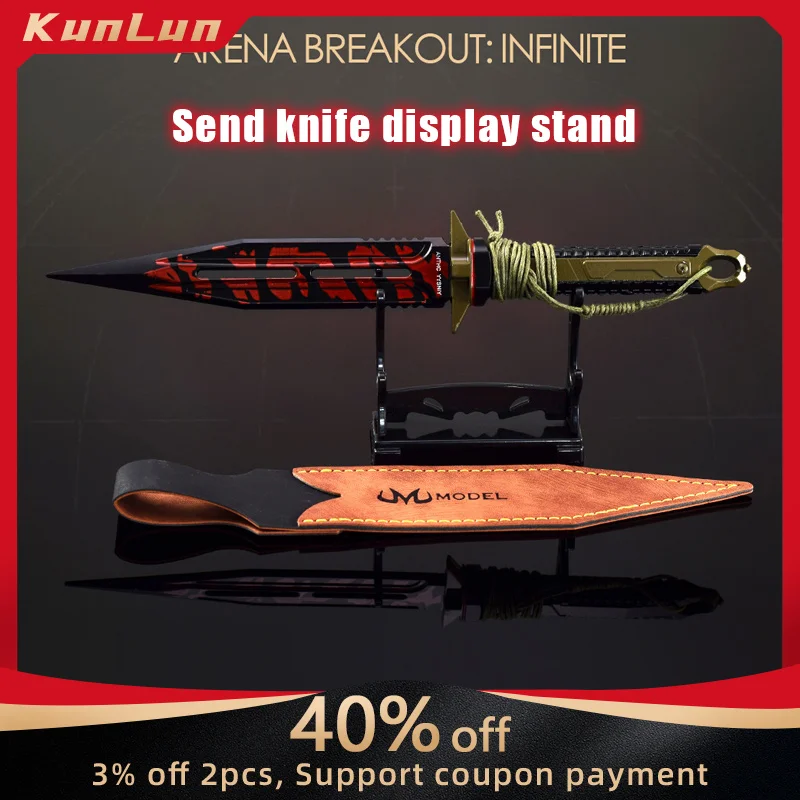 22 см ARENA BREAKOUT: INFINTE Victory Knife, металлическая модель с кобурой, реплика, игровой реквизит, военные рабочие ножи, безопасная игрушка для мальчиков