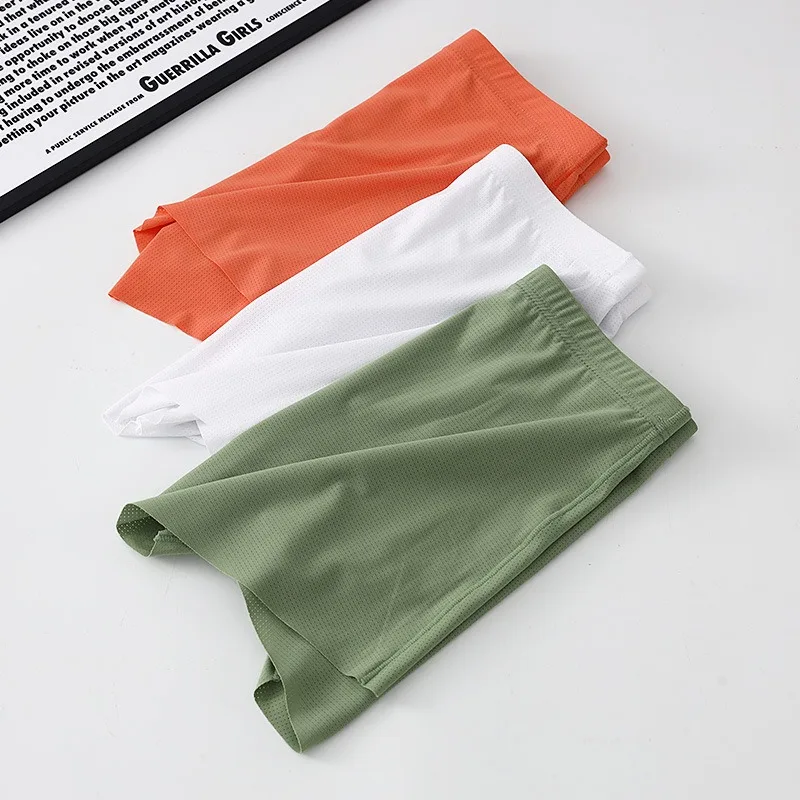 Men's underwear ultra-thin ice silk solid color four corner underpants boxer shorts