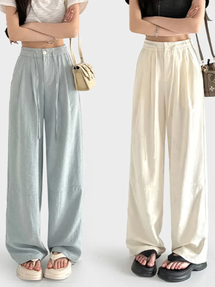 アロン カラーシリーズ センバッハ クールセンセーション 軽量ワイドレッグパンツ 怠惰な着心地でスリムに見える日焼け止めアイスシルクカジュアルパンツ 女性用...