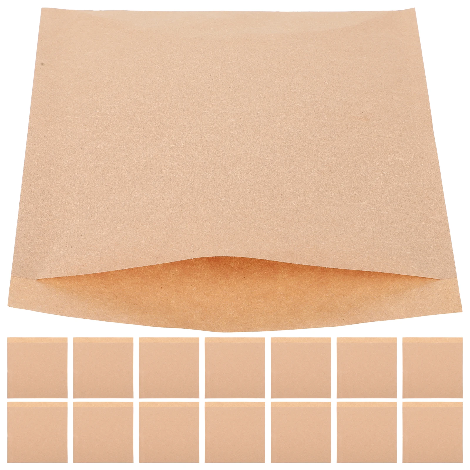 

500 Pcs Kraft Paper Bags 13x13 5cm Greaseproof Disposable Food Grade Square Snack Pastry Popcorn Fries Walking Taco Candy