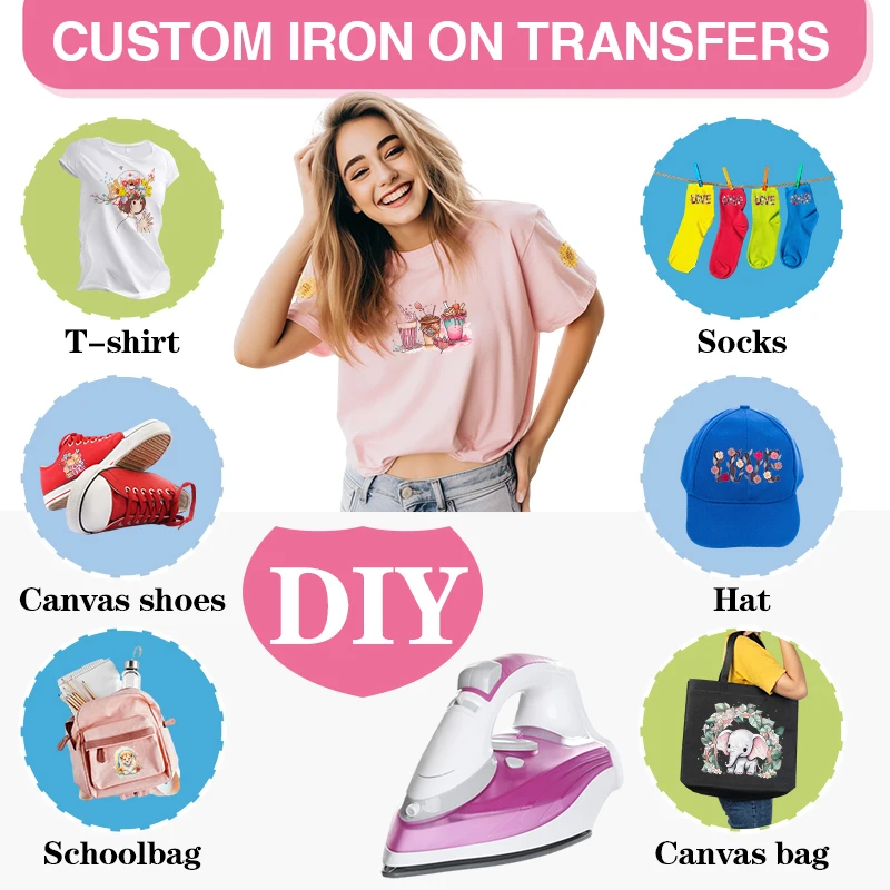 Custom Logo Iron on Stickers Heat Transfers Patches on Clothes Thermal Applications Thermoadhesive Patches