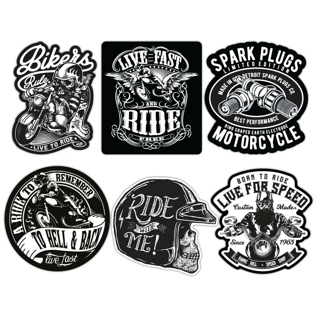 For 1Set Biker Large Sticker Set Motorcycle Motorbike Vintage Custom Bobber Chopper Decal