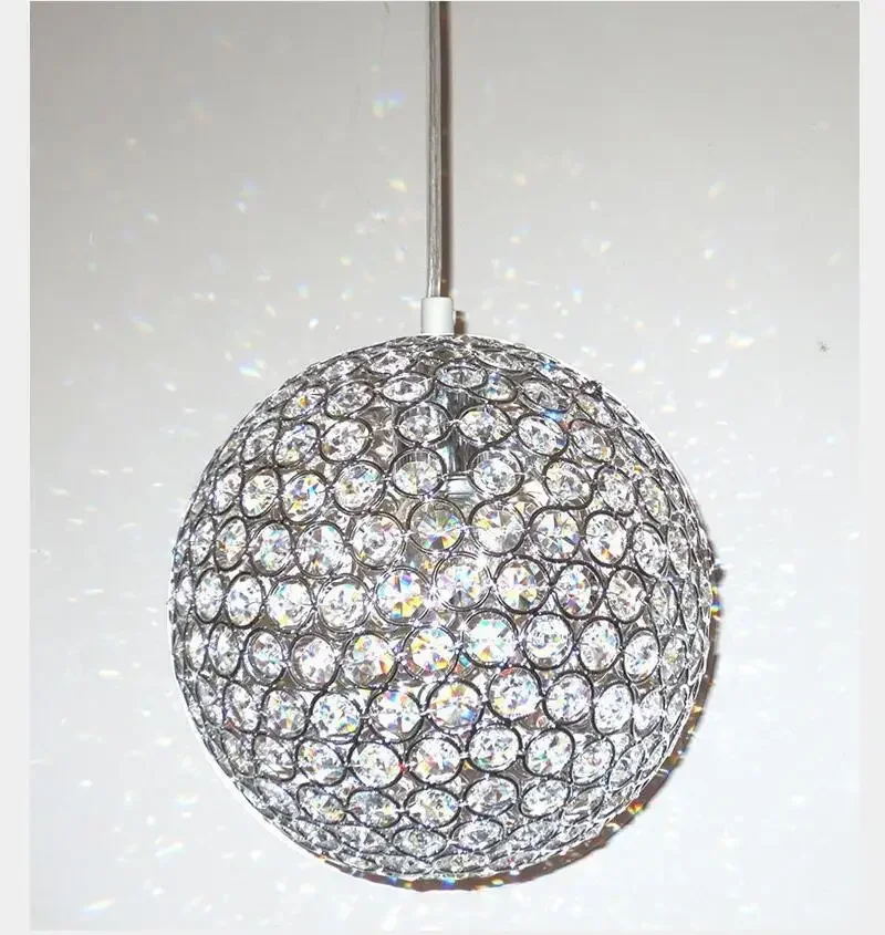 Modern round ball Iron Chandelier diameter 15CM E27 led lamps simple crystal Chandeliers lustre chandelier lighting