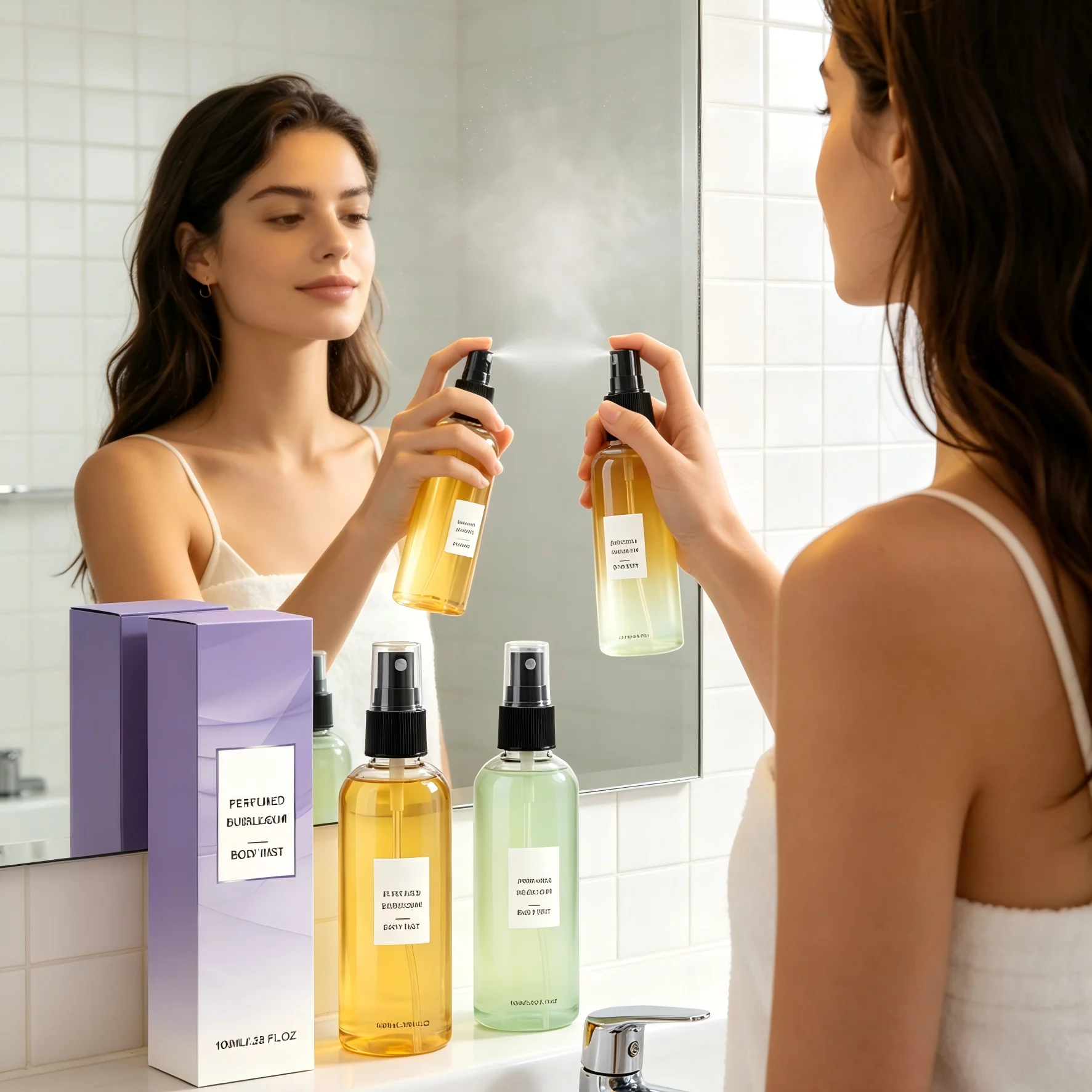 Body Mist Perfume Long Lasting Deodorizer Scented Body Mist Deep Hydration Refresh Alcohol-Free Body Mist Spray for Women 100ml