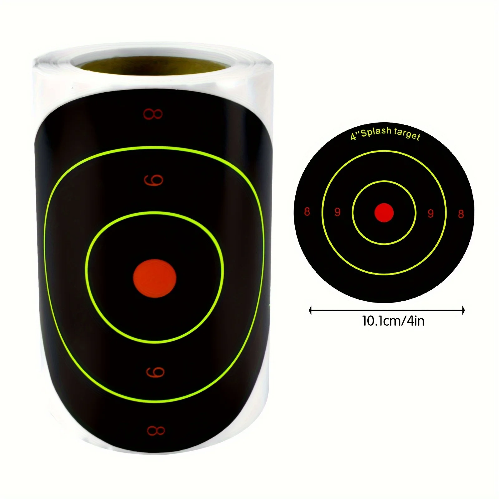 100Pcs 4inch Digital Ring Sight Target Stickers for Aim Training, Fluorescent Color Labels (Can Be Used for Aiming Practice)