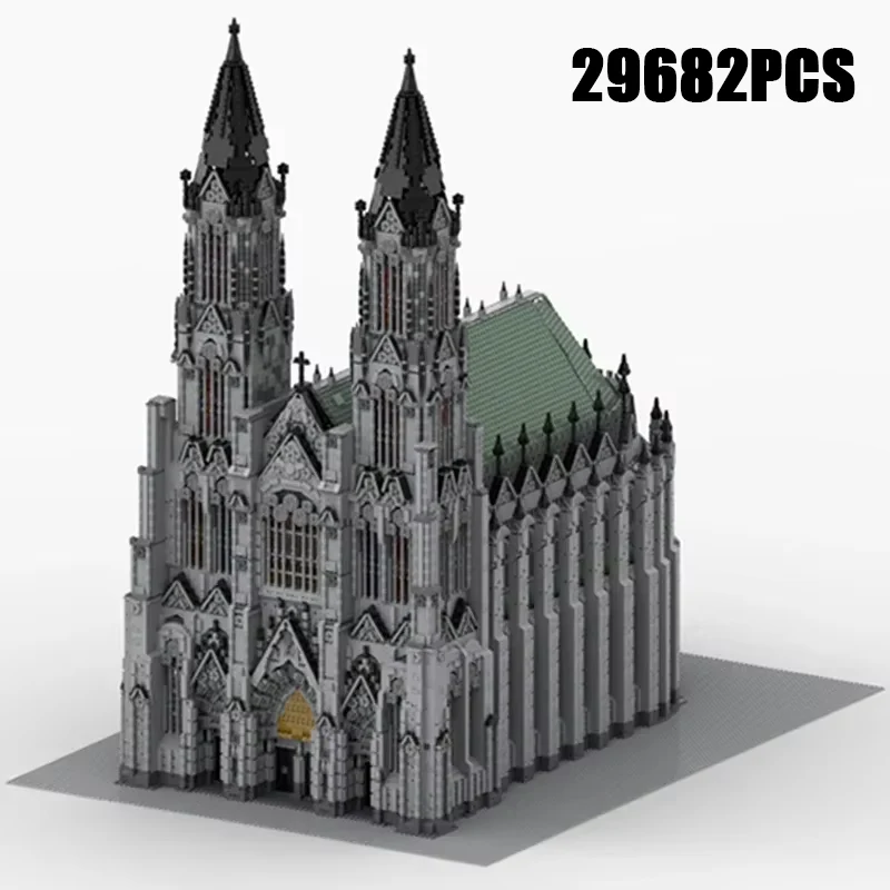 Medieval Street View Model Moc Building Bricks Cologne Cathedral Technology Modular Blocks Gift Christmas Toys DIY Sets Assembly