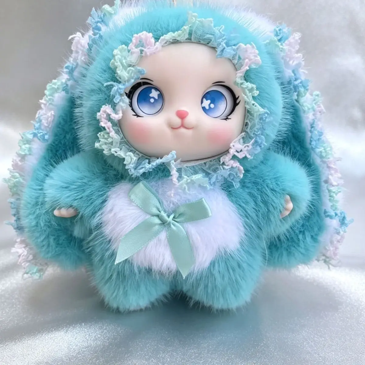 Popular Cute Rabbit Plush Big Ears Rabbit Exquisite Doll High Schoolbag Keychain Pendant Cute Hanging Decorations