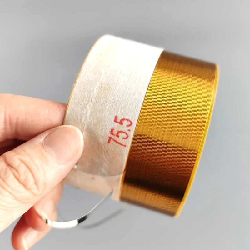 

1 шт. 75,5 мм басовая катушка из стекловолокна и алюминия, круглая, с двумя слоями, для 12-дюймовых и 15-дюймовых динамиков, 75,5 мм сердечник