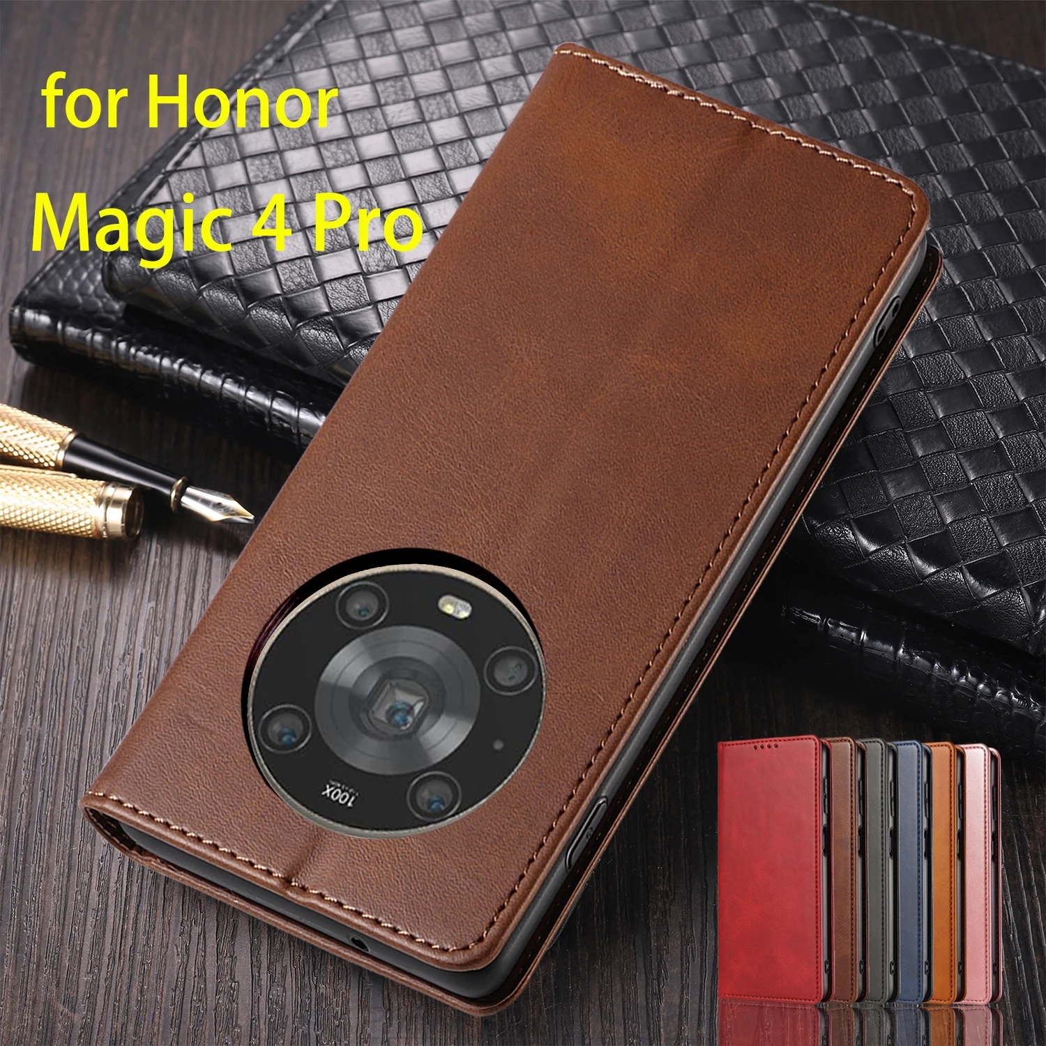 

Кожаный чехол для Huawei Honor Magic 4 Pro/Magic4 Pro, флип-чехол, кобура с магнитным притяжением, чехол-кошелек, чехол Fundas Coque