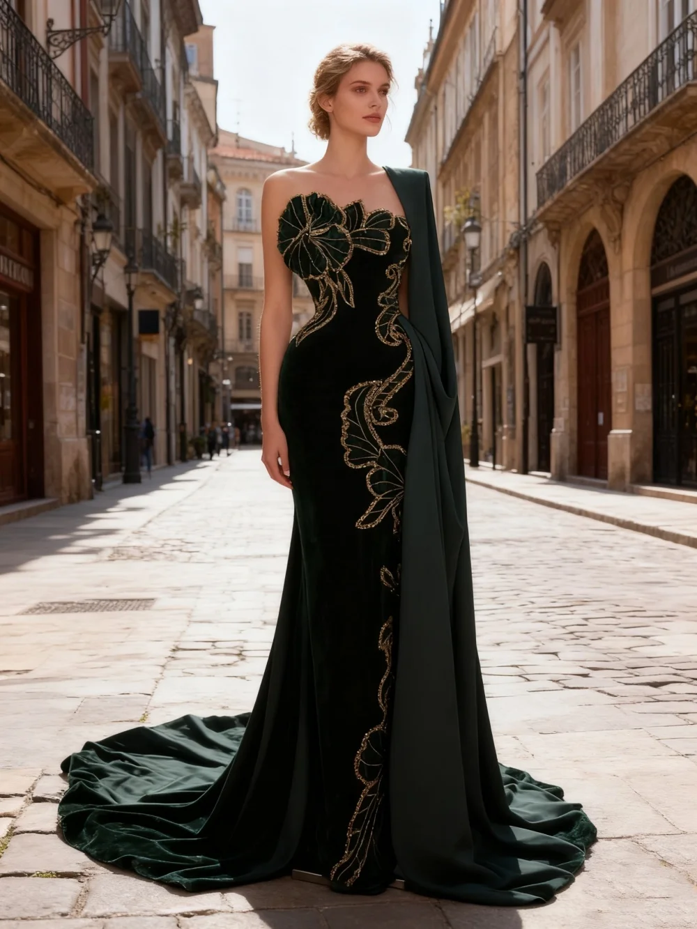 

Luxurious Sleeveless Evening Dress Graceful 3D Leaf Appliqué Red Carpet Gown 2026 Romantic A-Line Floor-Length Party Gown