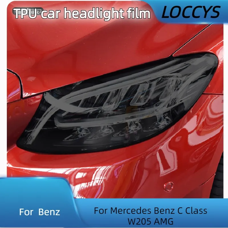 

For Mercedes Benz C Class W205 AMG Car Headlight Taillight Protection Tint Film Smoke Black Transparent TPU Sticker Accessories