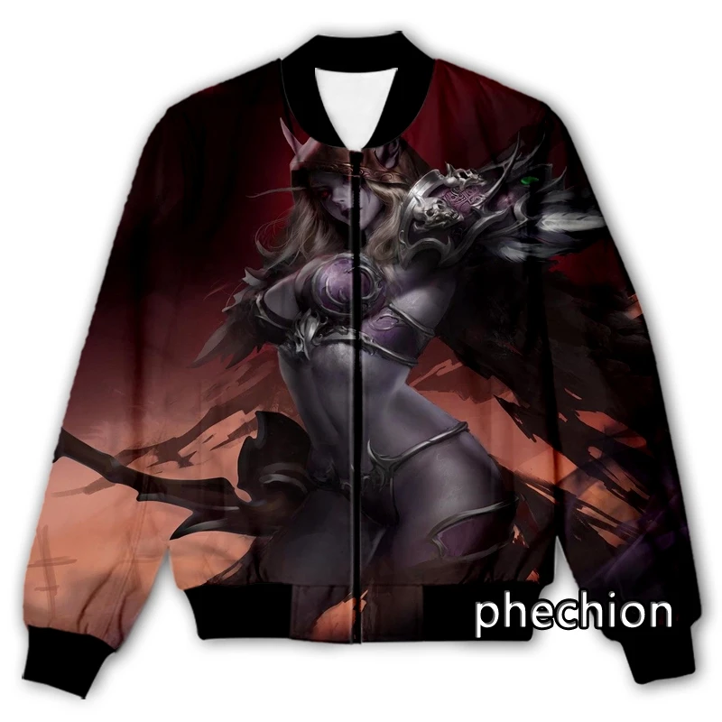 

phechion New Men/Women Queen Sylvanas 3D Printed Casual Jacket Fashion Streetwear Men Loose Sporting Jacket & Coat Q62