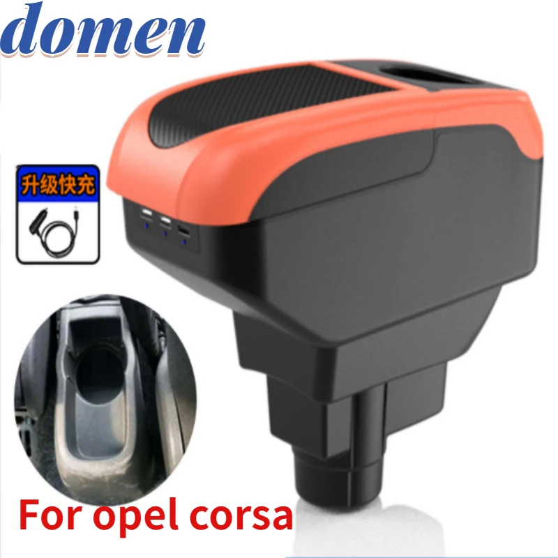 New Storage Box For opel corsa dedicated central armrest box storage box accessories USB Charging