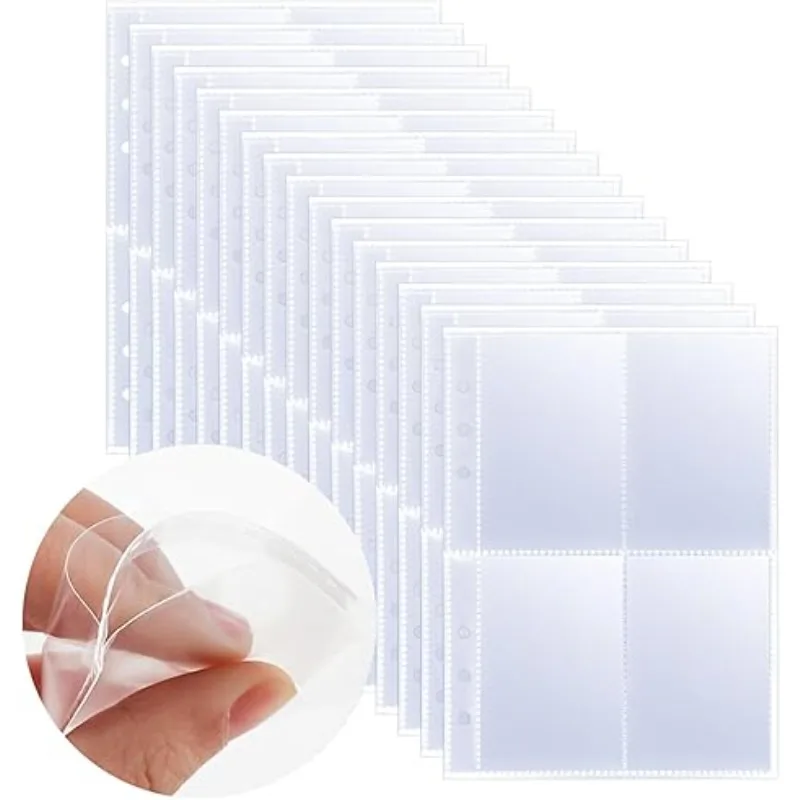 

10 Sheets A5 6 Hole Binder Pages Clear PP Transparent Loose Leaf Inner Pages for Photo Document Storage Book Binder Inner Pages