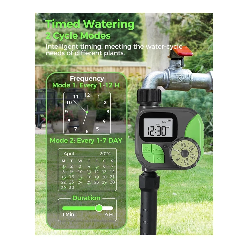 Sprinkler Timer Outdoor, Programmable Water Timer For Garden Hose, Waterproof Hose Timer With Rain Delay/Manual