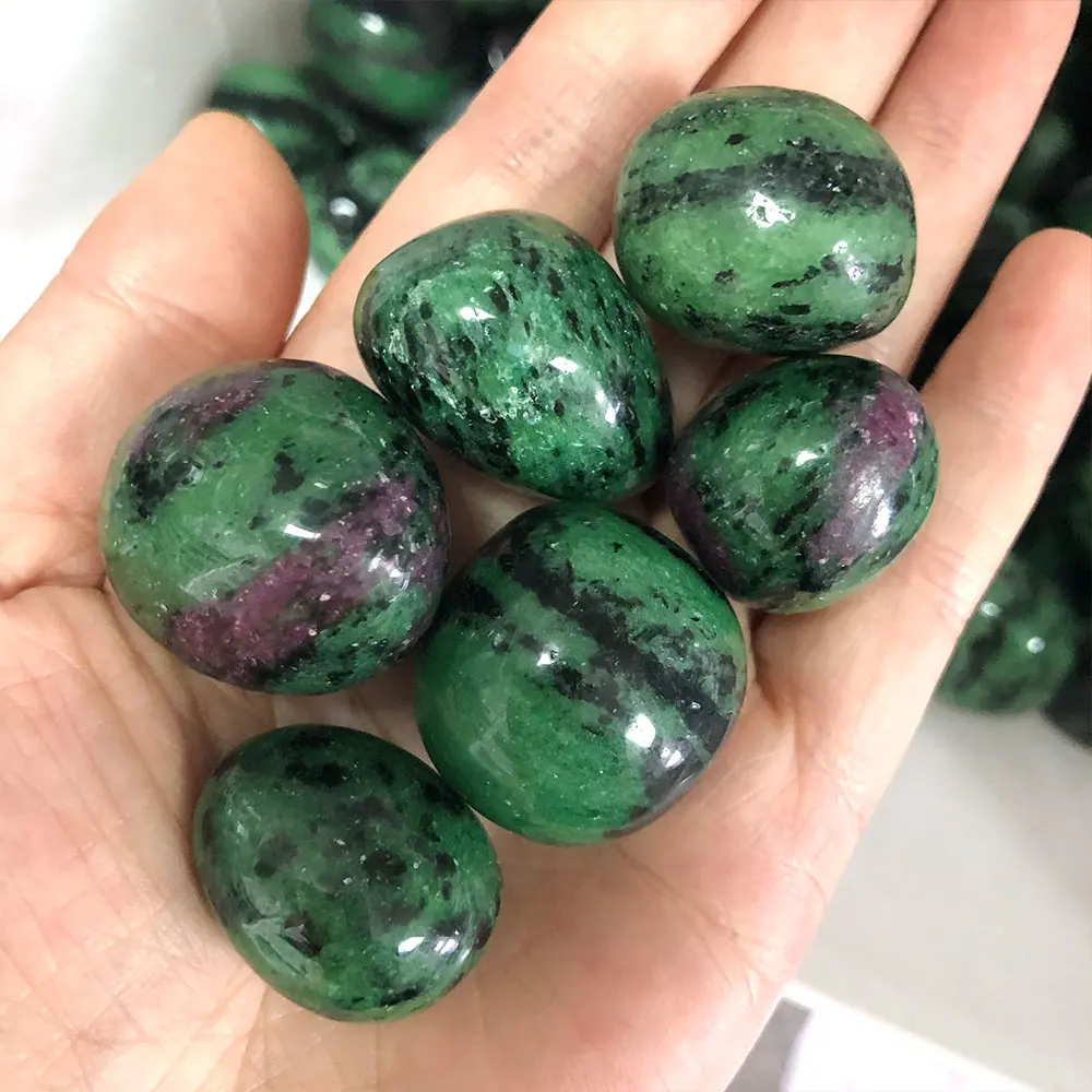 Natural Stone Green Ruby Zoisite Epidote Tumbled Stone Quartz Crystal Mineral Crystals Home Decor Spiritual Meditation Chakra