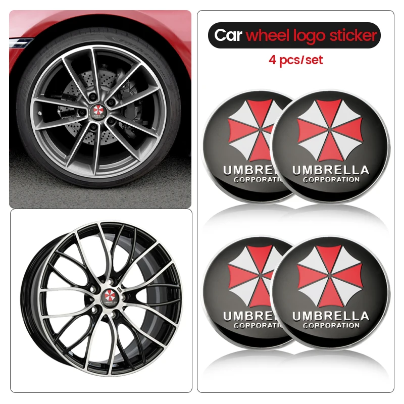 4pcs 56mm Car emblem Wheel hub Center Cap Badge covers sticker Decal Styling accessories for BMW KIA Audi A4 A5 A6 A7 A8 view 5