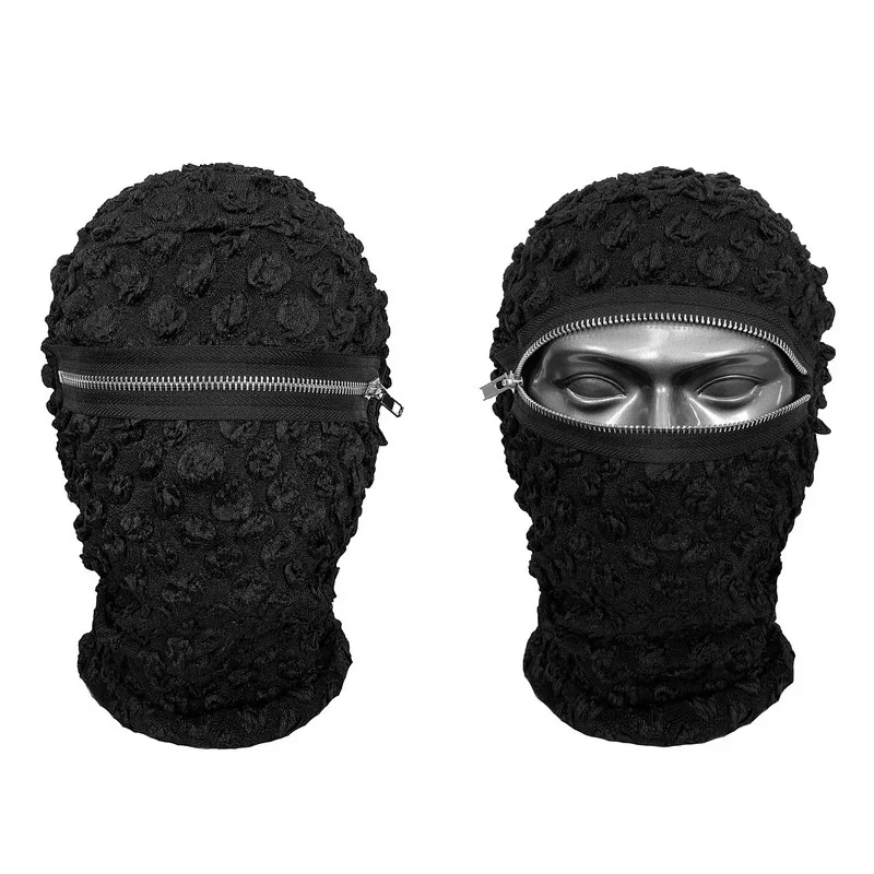 Elastic Full Face Mask Zipper Open Breathable Role Play Hip Hop Gothic Fashion Biker Balaclava Helmet Hood Hat Cap Punk Headgear