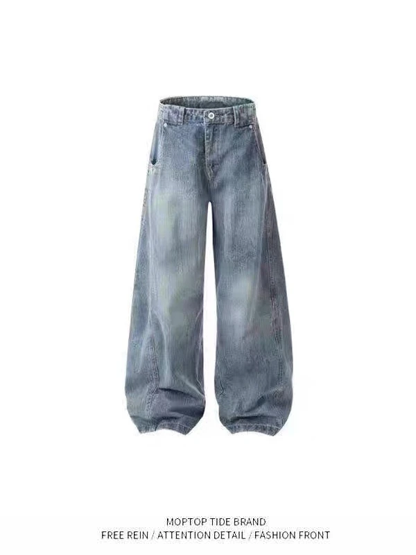 

Mr. WH American Sle Knife Jeans Men's Autumn Winter New Retro Wa Slim Straight Leg Wide Leg Casual Long Pants