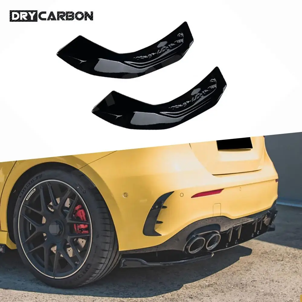 

Gloss Black Car Bumper Lip Side Splitters Spoiler Flaps Apron for Benz A Class W177 V177 A35 A45 AMG Sedan Hatchback 2019-2023